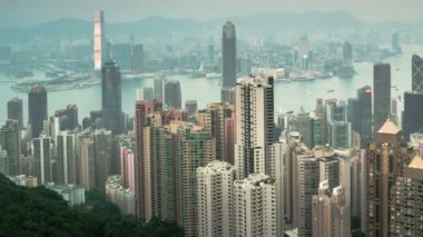 Gece gün timelapse Hong Kong için