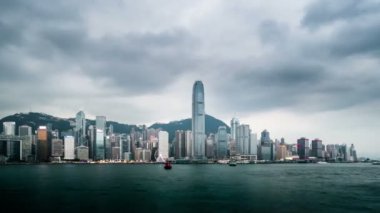 Gece gün timelapse Hong Kong için