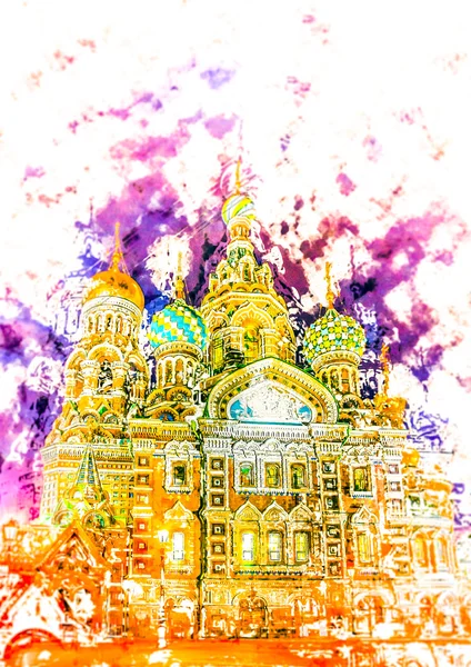 Saint Petersburg, Rusya'nın dökülmüş kan Kilisesi. — Stok fotoğraf