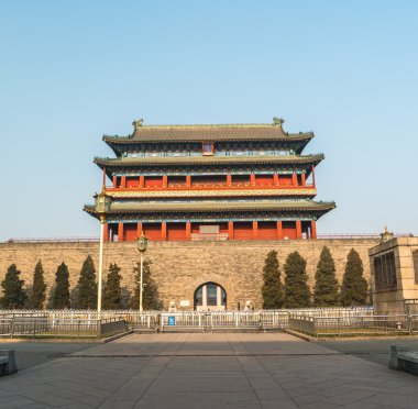 Pekin, Çin Tiananmen Meydanı 'ndaki Zhengyangmen Kapısında