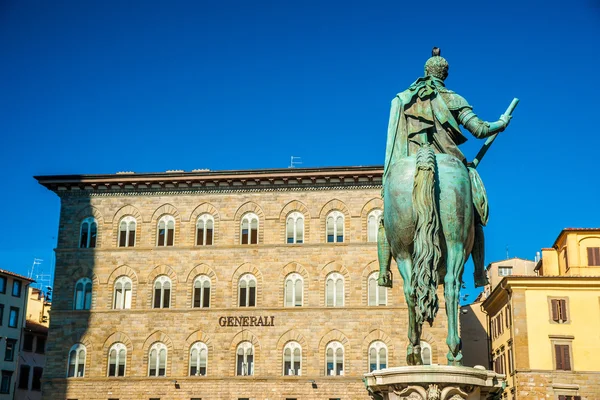 Pomnik konny Cosimo de Medici we Florencji — Zdjęcie stockowe