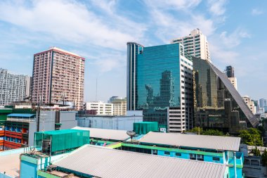 Bangkok cityscape modern yüksek teknoloji binaları ile