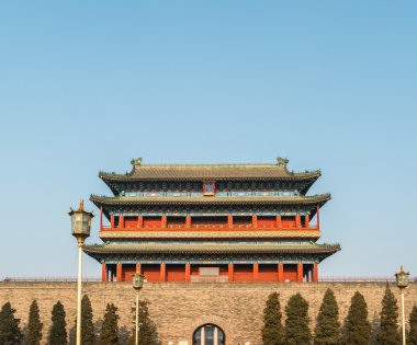 Pekin, Çin Tiananmen Meydanı 'ndaki Zhengyangmen Kapısında