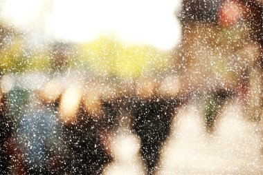 Kışın şehir commuters