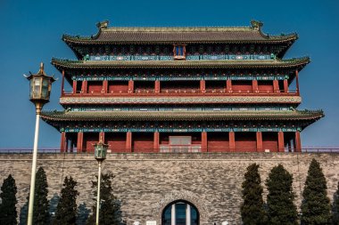 Pekin, Çin Tiananmen Meydanı 'ndaki Zhengyangmen Kapısında