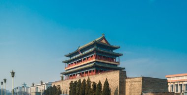Pekin, Çin Tiananmen Meydanı 'ndaki Zhengyangmen Kapısında