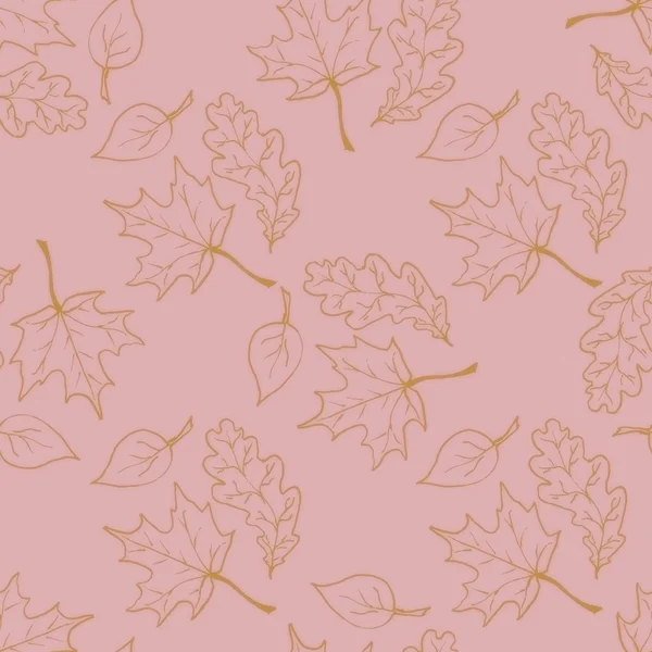 Seamless pattern with hand drawn leaves — Stock Photo, Image