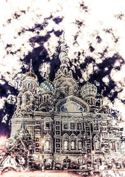 Kirche auf vergossenem Blut in Sankt Petersburg, Russland. — Stockfoto