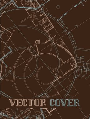 Düz yüzeye soyut mimari detay çizim.