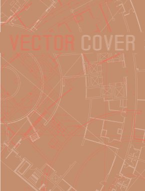 Düz yüzeye soyut mimari detay çizim.