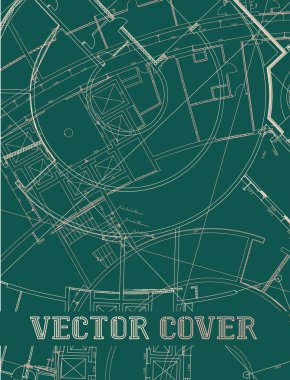 Düz yüzeye soyut mimari detay çizim.