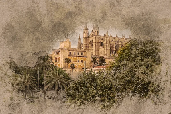 Katedrála Palma de Mallorca. — Stock fotografie