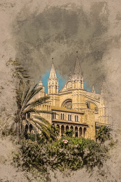 Katedra w Palma de Mallorca. — Zdjęcie stockowe