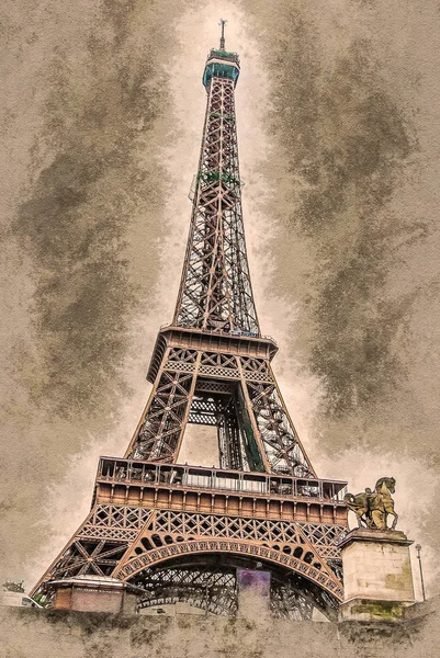 alacakaranlıkta Eyfel Kulesi