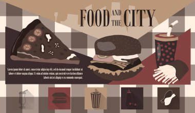 Fast food vektör çizim ile kutsal kişilerin resmi