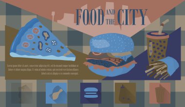 Fast food vektör çizim ile kutsal kişilerin resmi