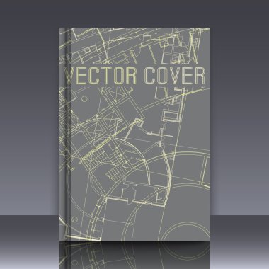 Düz yüzeye soyut mimari detay çizim.