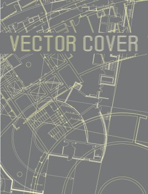 Düz yüzeye soyut mimari detay çizim.