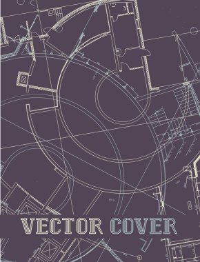 Düz yüzeye soyut mimari detay çizim.