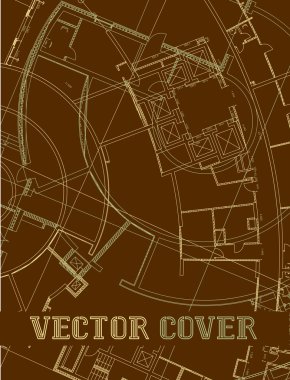 Düz yüzeye soyut mimari detay çizim.