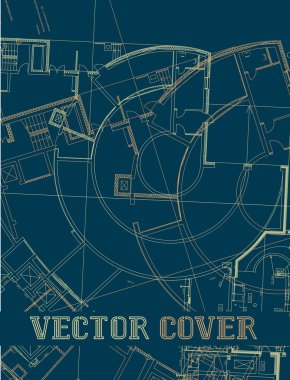 Düz yüzeye soyut mimari detay çizim.