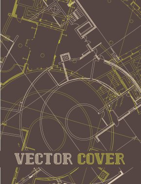 Düz yüzeye soyut mimari detay çizim.