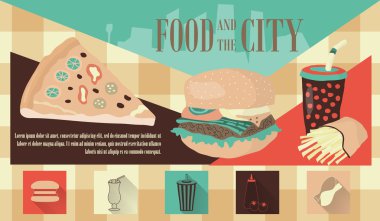 Fast food vektör çizim ile kutsal kişilerin resmi