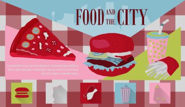 Fast food vektör çizim ile kutsal kişilerin resmi