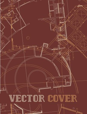 Düz yüzeye soyut mimari detay çizim.