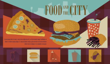 Fast food vektör çizim ile kutsal kişilerin resmi