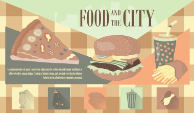 Fast food vektör çizim ile kutsal kişilerin resmi