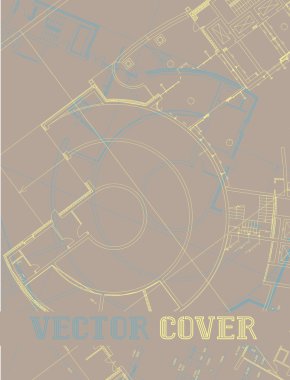 Düz yüzeye soyut mimari detay çizim.