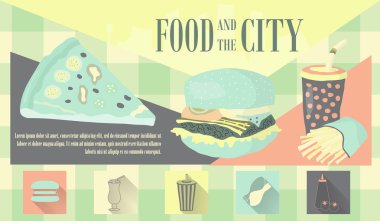 Fast food vektör çizim ile kutsal kişilerin resmi