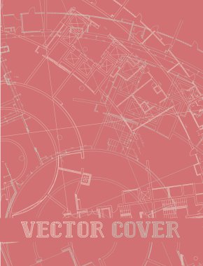 Düz yüzeye soyut mimari detay çizim.