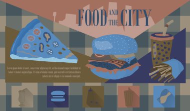 Fast food vektör çizim ile kutsal kişilerin resmi