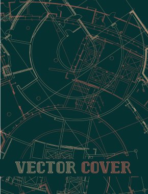 Düz yüzeye soyut mimari detay çizim.