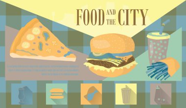 Fast food vektör çizim ile kutsal kişilerin resmi