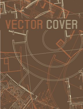 Düz yüzeye soyut mimari detay çizim.