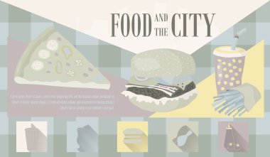 Fast food vektör çizim ile kutsal kişilerin resmi