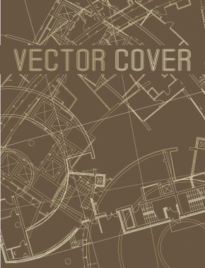 Düz yüzeye soyut mimari detay çizim.