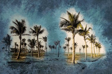 Avuçlar mavi gökyüzüne karşı