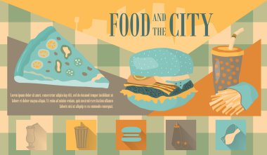 Fast food vektör çizim ile kutsal kişilerin resmi