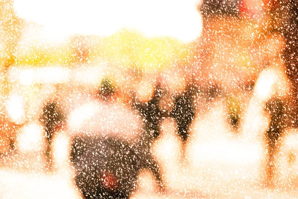 Kışın şehir commuters