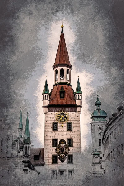뮌헨, 독일에서 올드 타운 홀 타워. — 스톡 사진