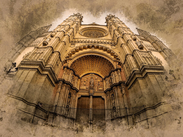 The Cathedral of Santa Maria of Palma de Mallorca, La Seu, Spain