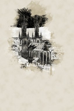 Prag şehrinin manzarası