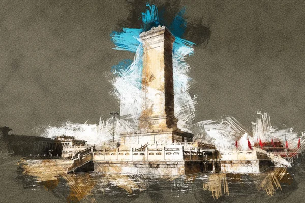 Пам'ятник героям народів на площі Тяньаньмень, Пекін — стокове фото