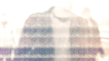 Kışın şehir commuters