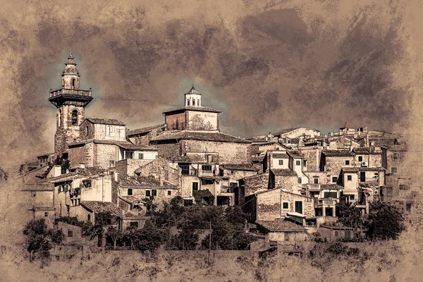 Beautiful view of the small town Valldemossa — Stock Photo, Image