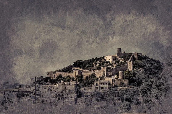 Château Capdepera sur une colline verdoyante à Majorque — Photo